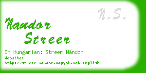 nandor streer business card